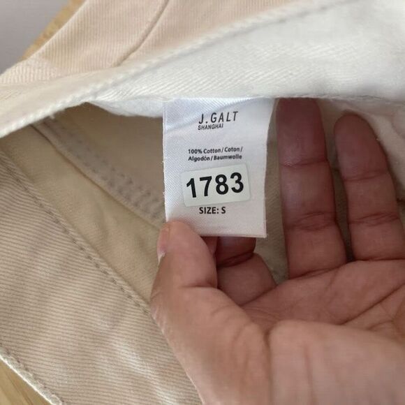 Brandy Melville Jeans Galt Small 26 Flared Cream Bootcut 100% Cotton Denim NEW - Picture 3 of 14